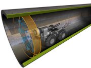 Робот  чистит канализацию в Алматы